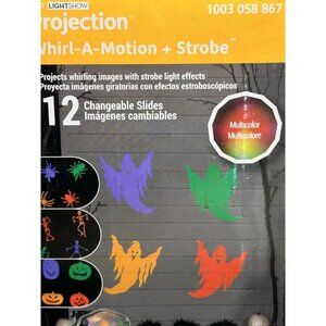 GEMMY- LED Light Show Projection Whirl- A-Motion+strobe, 12 Changeable Slides